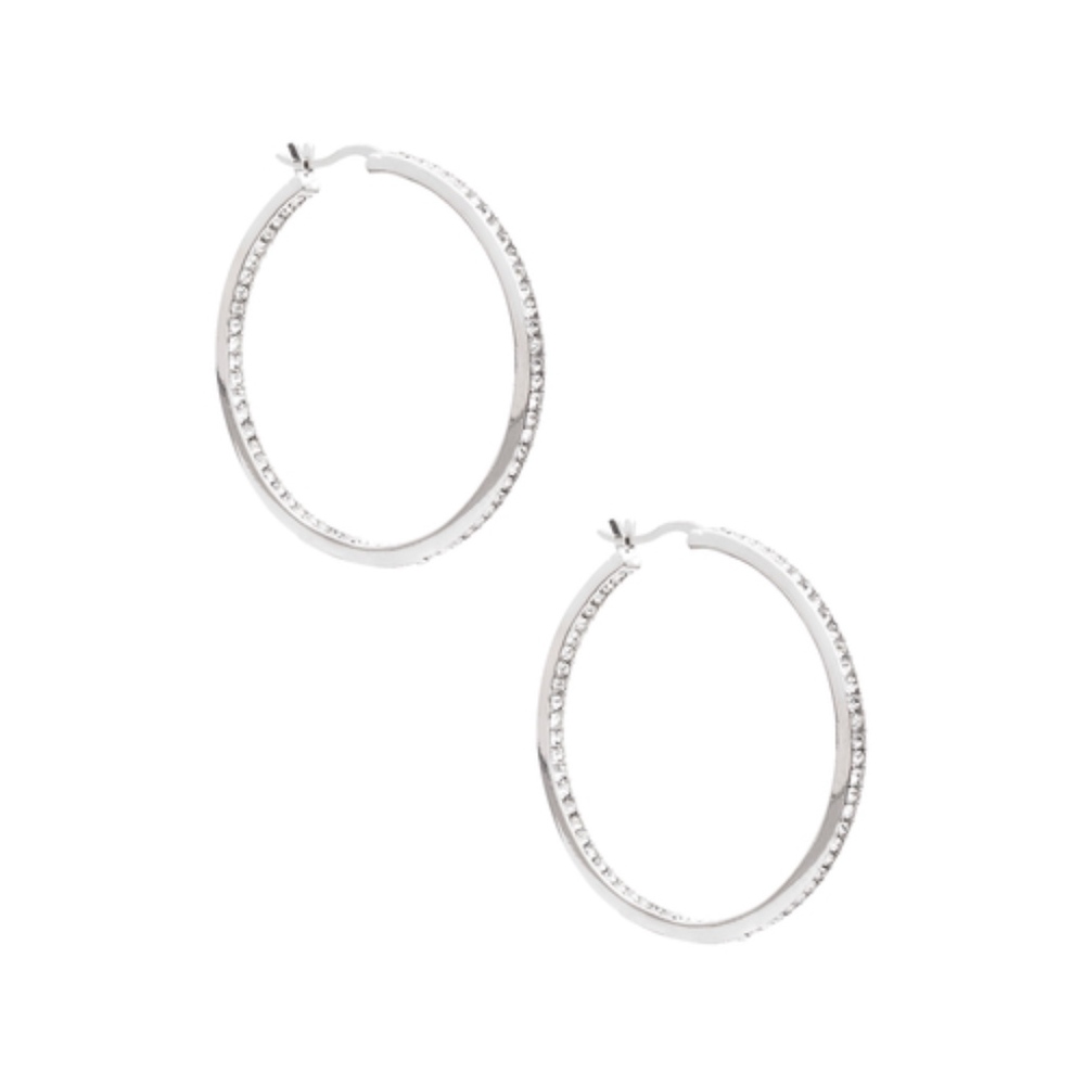 Crystal Pave Hoop Earrings-e104s